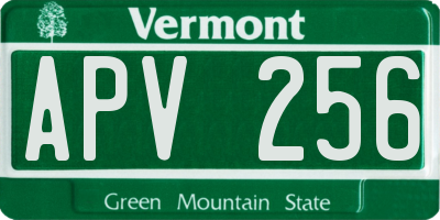 VT license plate APV256