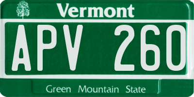VT license plate APV260