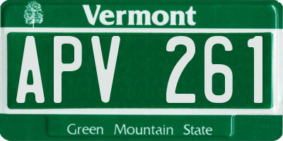 VT license plate APV261