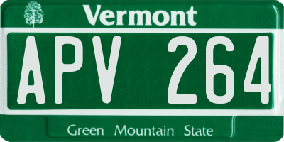 VT license plate APV264