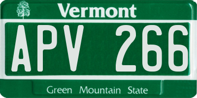 VT license plate APV266