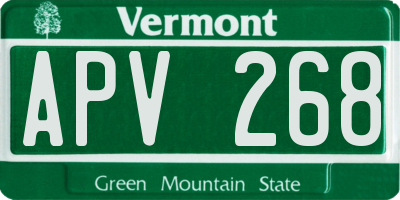 VT license plate APV268