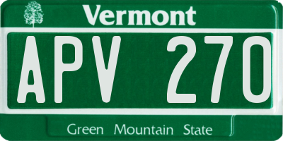 VT license plate APV270