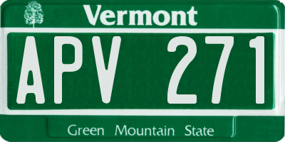 VT license plate APV271