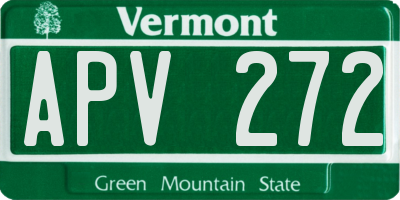 VT license plate APV272