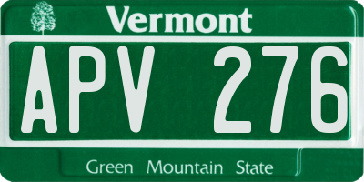 VT license plate APV276