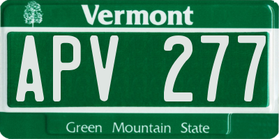 VT license plate APV277