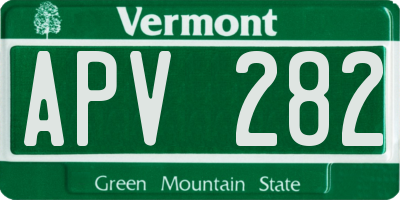 VT license plate APV282