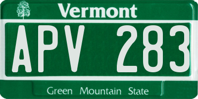 VT license plate APV283
