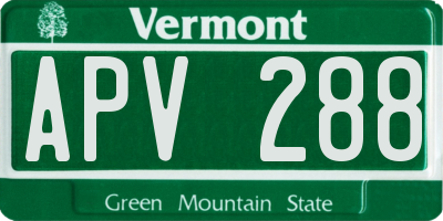 VT license plate APV288