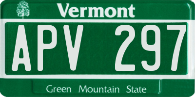 VT license plate APV297