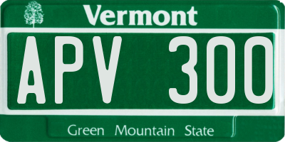 VT license plate APV300