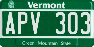 VT license plate APV303