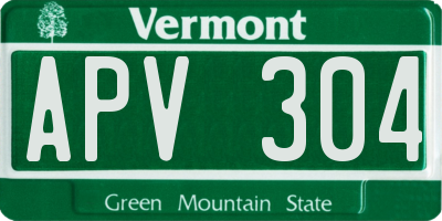 VT license plate APV304