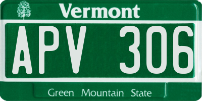 VT license plate APV306