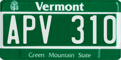 VT license plate APV310