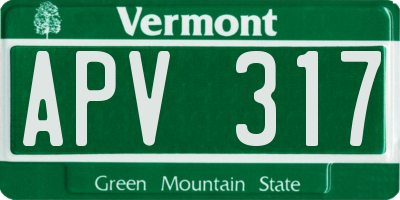 VT license plate APV317