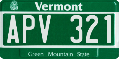 VT license plate APV321