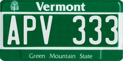 VT license plate APV333