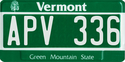 VT license plate APV336