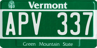VT license plate APV337
