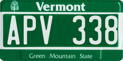 VT license plate APV338