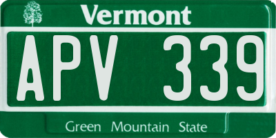 VT license plate APV339