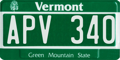 VT license plate APV340