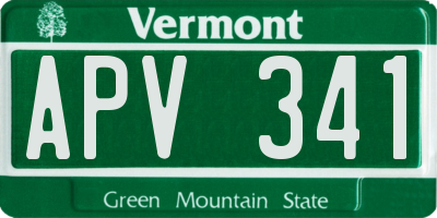 VT license plate APV341