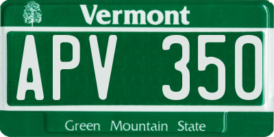 VT license plate APV350