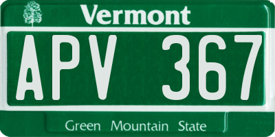 VT license plate APV367