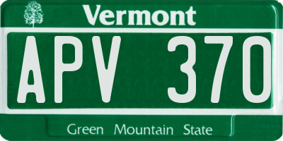 VT license plate APV370