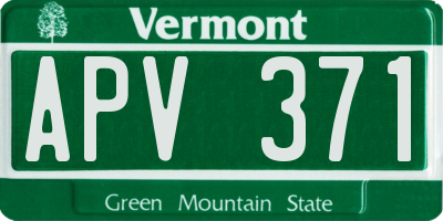 VT license plate APV371