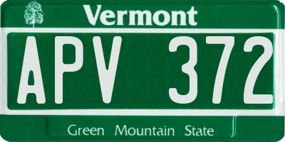 VT license plate APV372