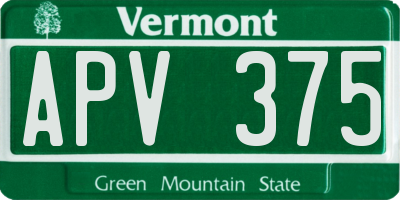 VT license plate APV375