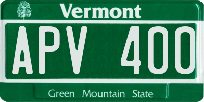 VT license plate APV400