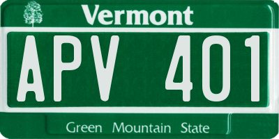 VT license plate APV401