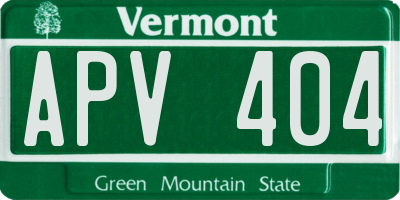 VT license plate APV404
