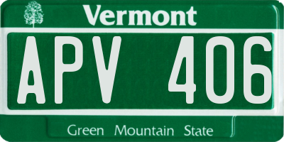 VT license plate APV406