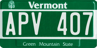 VT license plate APV407