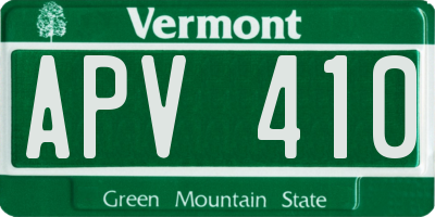 VT license plate APV410