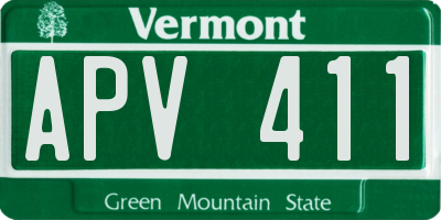 VT license plate APV411