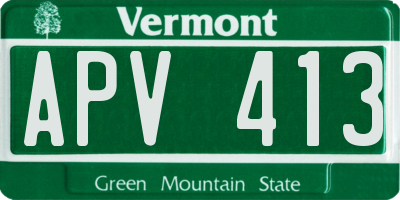 VT license plate APV413