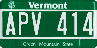 VT license plate APV414