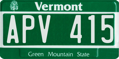 VT license plate APV415