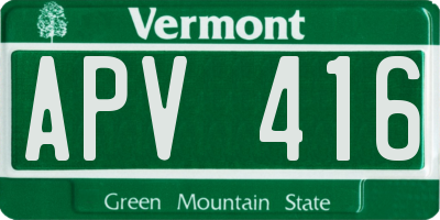 VT license plate APV416