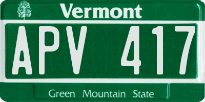 VT license plate APV417