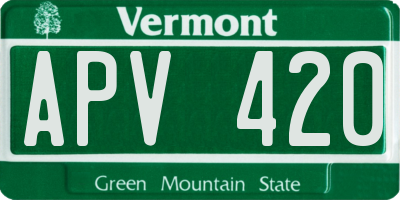 VT license plate APV420