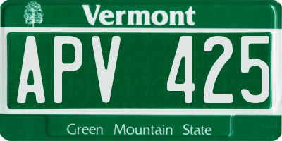 VT license plate APV425