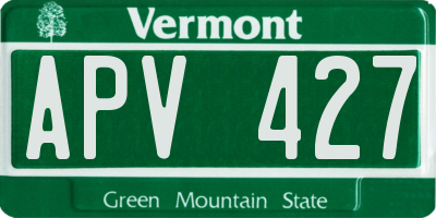 VT license plate APV427